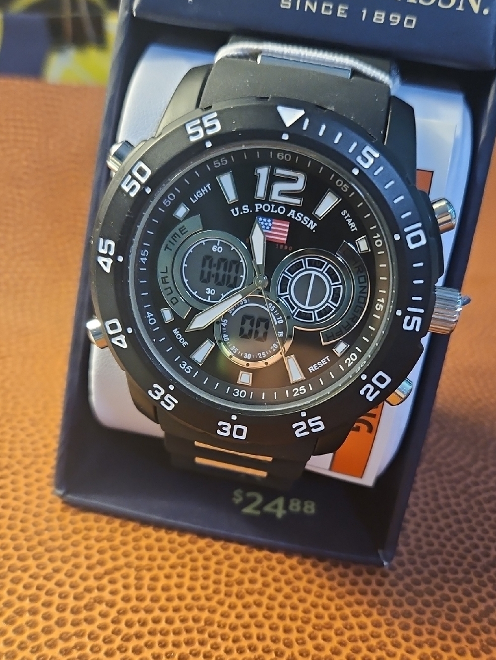 U.S. Polo Assn. Black Men's Dual Display Sport Watch